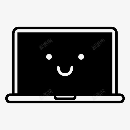 微笑笔记本电脑表情符号图标svg_新图网 https://ixintu.com mac macbook 微笑笔记本 快乐 电脑 表情符号