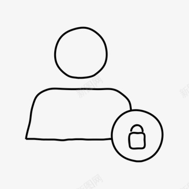 锁定用户手绘锁定帐户图标图标