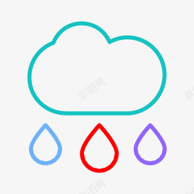 下雨云天气图标图标