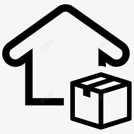 搬家箱子家图标svg_新图网 https://ixintu.com 包裹 家 房地产 搬家 箱子
