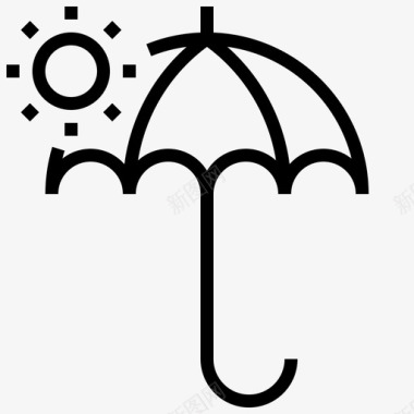 伞天气预报遮阳图标图标