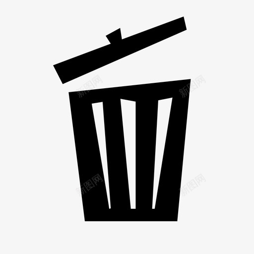 垃圾桶打开图标svg_新图网 https://ixintu.com 垃圾桶 打开