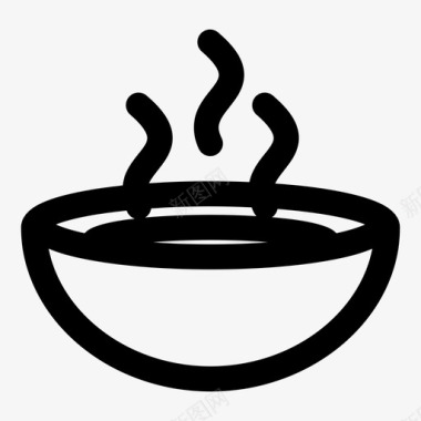 汤碗吃热图标图标
