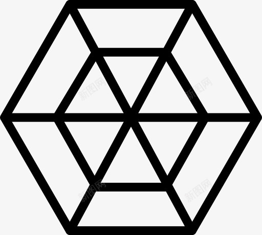 六边形绘图窗体图标svg_新图网 https://ixintu.com smashicons几何体轮廓 六边形 几何体 形状 窗体 绘图