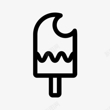 冰棍咬冰淇淋图标图标