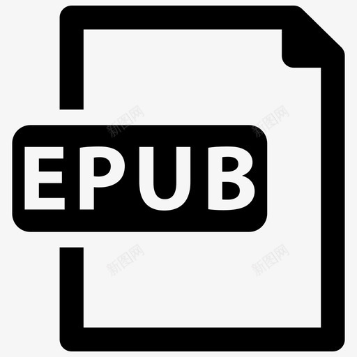 epub文件扩展名格式图标svg_新图网 https://ixintu.com epub文件 扩展名 文件格式 格式