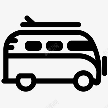冲浪车巴士旅游图标图标
