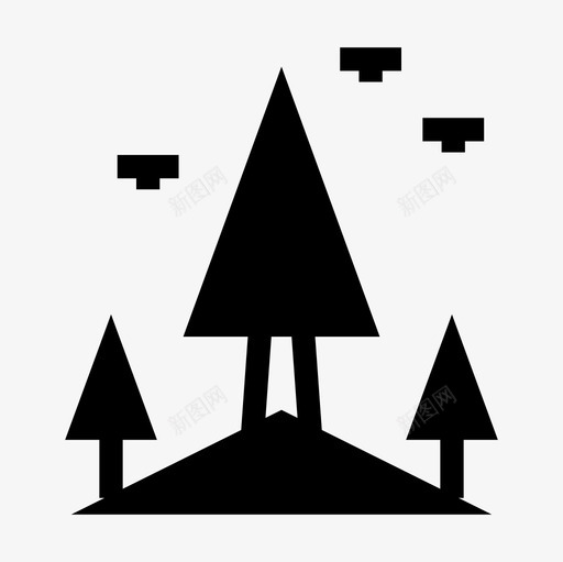 森林自然松树图标svg_新图网 https://ixintu.com 松树 树木 树林 森林 自然 露营填充图标集