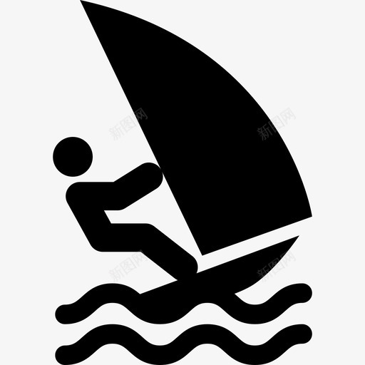 风帆海洋运动图标svg_新图网 https://ixintu.com 夏季 波浪 海洋 运动 风帆