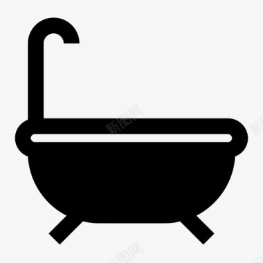浴缸洗澡淋浴图标图标