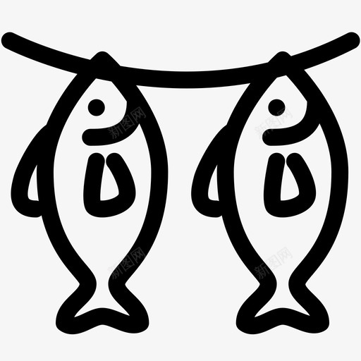 鱼干食品河流图标svg_新图网 https://ixintu.com 河流 海鲜 食品 食品大纲集2 鱼干