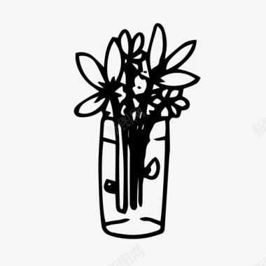 花瓶涂鸦漂亮图标图标