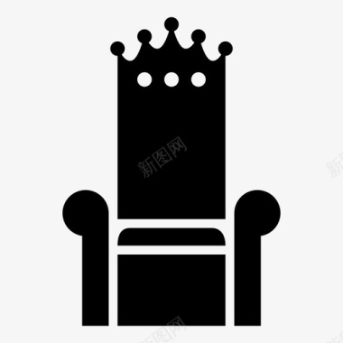 王位椅子国王图标图标