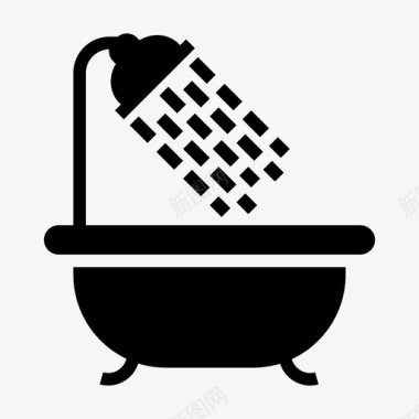 浴室浴缸清洁图标图标