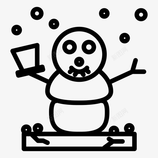 雪人寒冷冬天图标svg_新图网 https://ixintu.com 冬天 寒冷 雪人