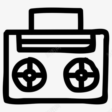 音箱盒式磁带音乐图标图标