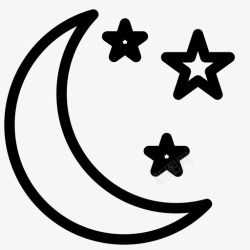 活动名称和夜晚月亮星星图标高清图片