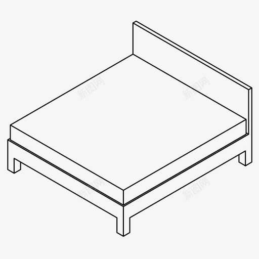 卧室床休息图标svg_新图网 https://ixintu.com 休息 卧室 床