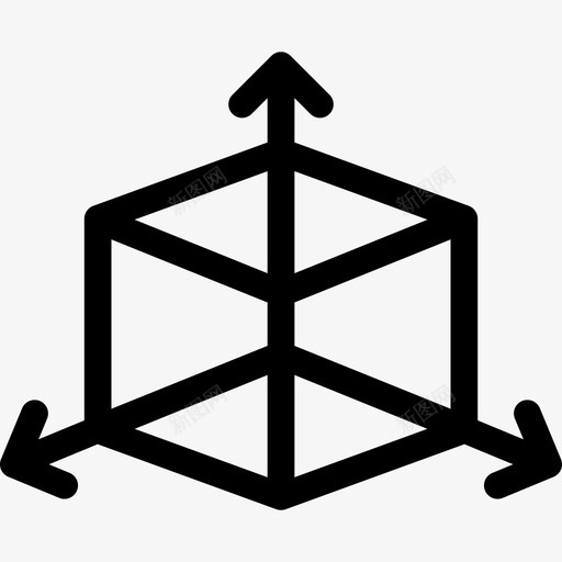 带箭头的立方体界面绘图图标svg_新图网 https://ixintu.com 带箭头的立方体 界面 绘图