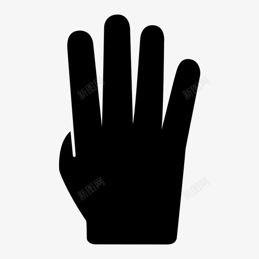 四个手指手四号图标svg_新图网 https://ixintu.com 四个手指 四号 手 手势扎实