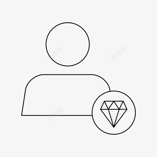 钻石用户头像人物图标svg_新图网 https://ixintu.com 个人资料 人物 头像 钻石用户