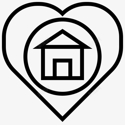 房地产心脏家图标svg_新图网 https://ixintu.com 家 心脏 房地产 房子 财产