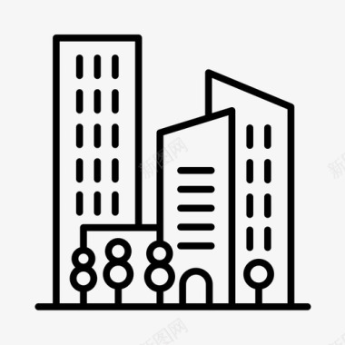 城市公寓建筑物图标图标