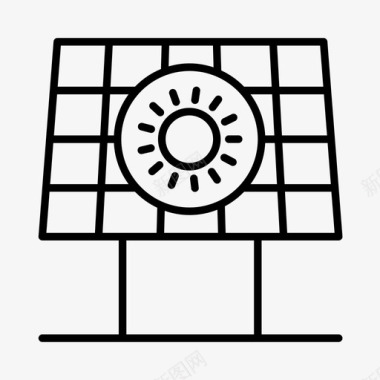 太阳能板生态绿色能源图标图标