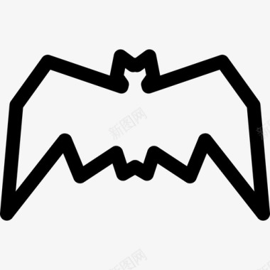 普通蝙蝠动物poi自然轮廓图标图标