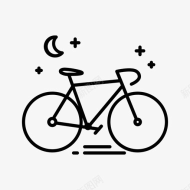 夜间自行车自行车踏板图标图标