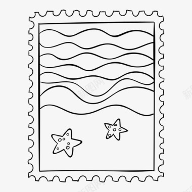 邮票海滩邮件图标图标