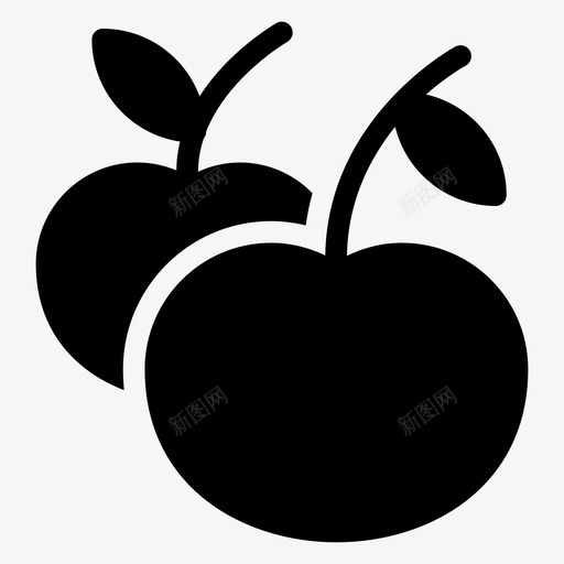 苹果樱桃水果图标svg_新图网 https://ixintu.com 健康 樱桃 水果 甜蜜 苹果 酒店餐厅图标