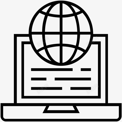 网络开发地球仪互联网图标svg_新图网 https://ixintu.com 互联网 地图 地球仪 星球 笔记本电脑 网络开发 网页设计和开发平面线图标