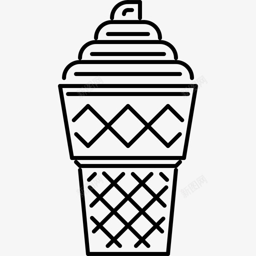 冰淇淋咖啡馆食物图标svg_新图网 https://ixintu.com 冰淇淋 咖啡厅轮廓64x64 咖啡馆 甜点 食物