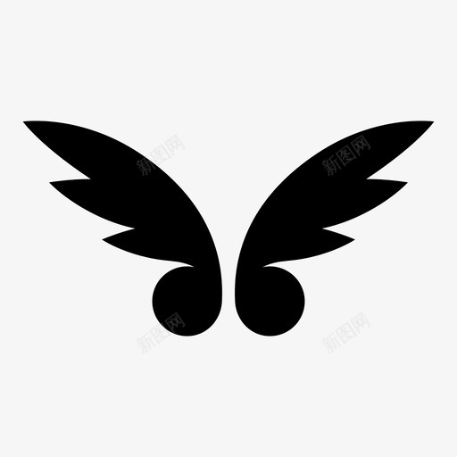 翅膀天使鸟图标svg_新图网 https://ixintu.com 天使 翅膀 鸟 鸟的翅膀