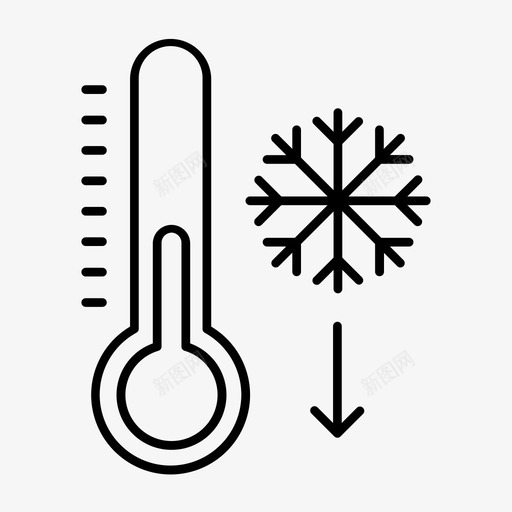 寒冷下雪温度图标svg_新图网 https://ixintu.com 100个图标2017 下雪 冬季 天气 寒冷 温度