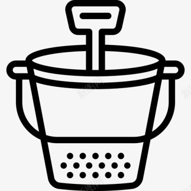 水桶和铲子桶和铲子儿童图标图标