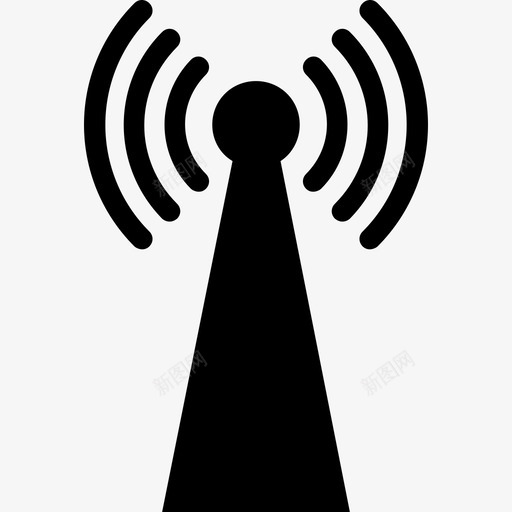 wifi塔天线网络图标svg_新图网 https://ixintu.com wifi塔 天线 技术 科技字形图标集 网络