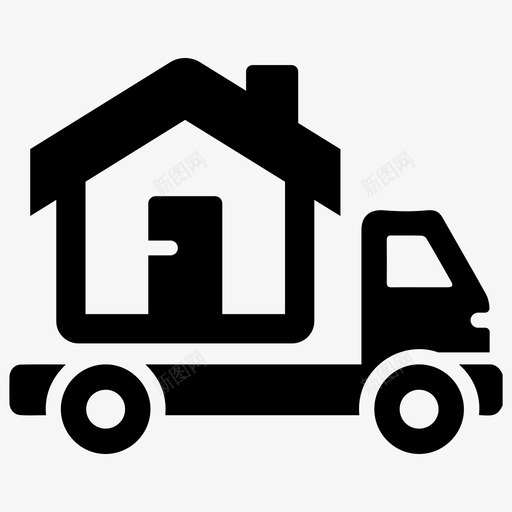 送货上门房地产卡车图标svg_新图网 https://ixintu.com 卡车 房地产 送货上门