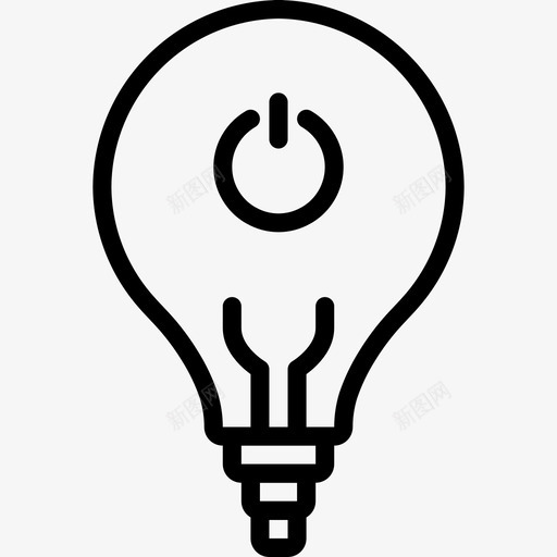 灯泡关闭电灯泡图标svg_新图网 https://ixintu.com 家庭自动化概述 灯泡 灯泡关闭 电 电源