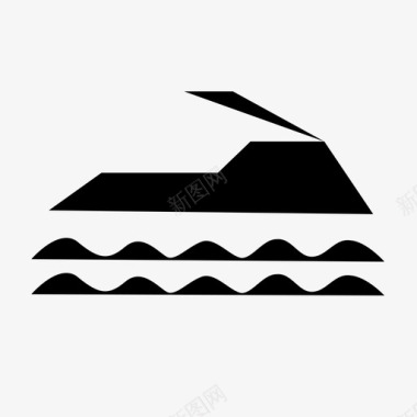 摩托艇运动型水上图标图标