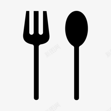 叉子和勺子用餐吃图标图标