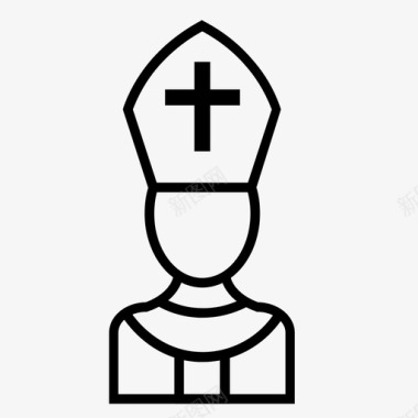 教皇天主教徒基督教图标图标