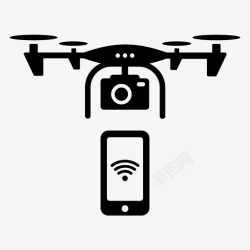 工业40无人机遥控手机控制图标高清图片