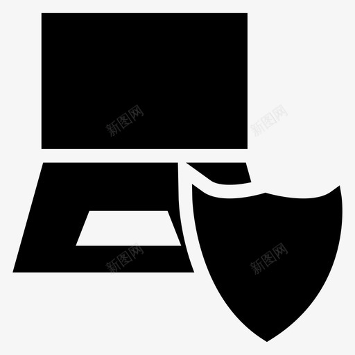 笔记本电脑锁保护图标svg_新图网 https://ixintu.com 互联网标志图标 保护 安全 屏蔽 笔记本电脑 锁