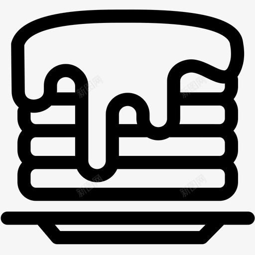 煎饼黄油食物图标svg_新图网 https://ixintu.com 煎饼 煎饼堆 糖浆 食物 食物轮廓集2 黄油