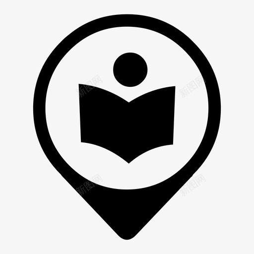 图书馆书地图针图标svg_新图网 https://ixintu.com 书 图书馆 地图元素 地图针 学校