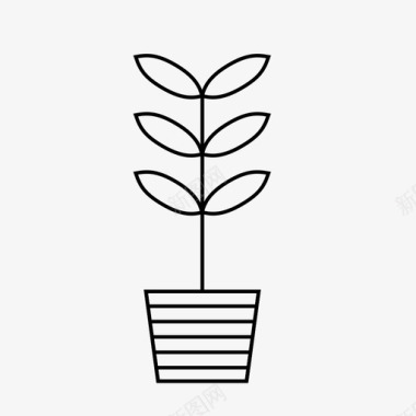 室内植物生长叶子图标图标