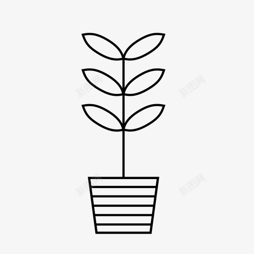 室内植物生长叶子图标svg_新图网 https://ixintu.com 叶子 室内植物 生长 盆栽植物