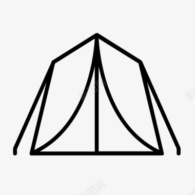 帐篷探险露营地图标图标